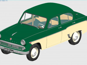 mzma moskvitch-407 1962 3D 모델