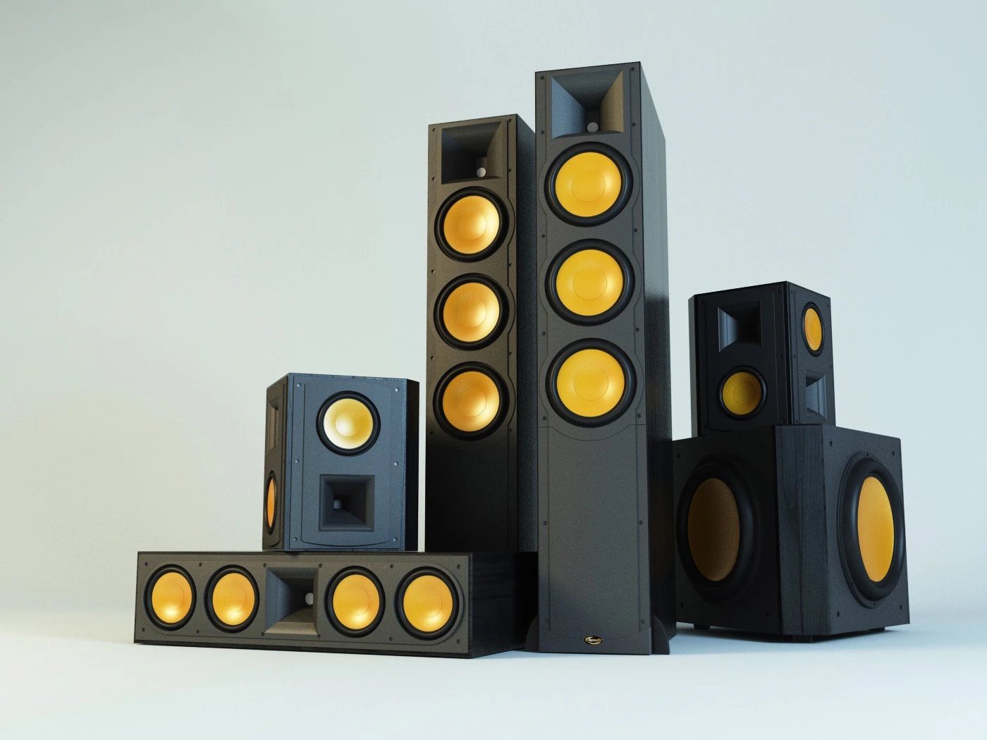 klipsch audio system 3D Model .c4d .max .obj .3ds .fbx .stl .blend