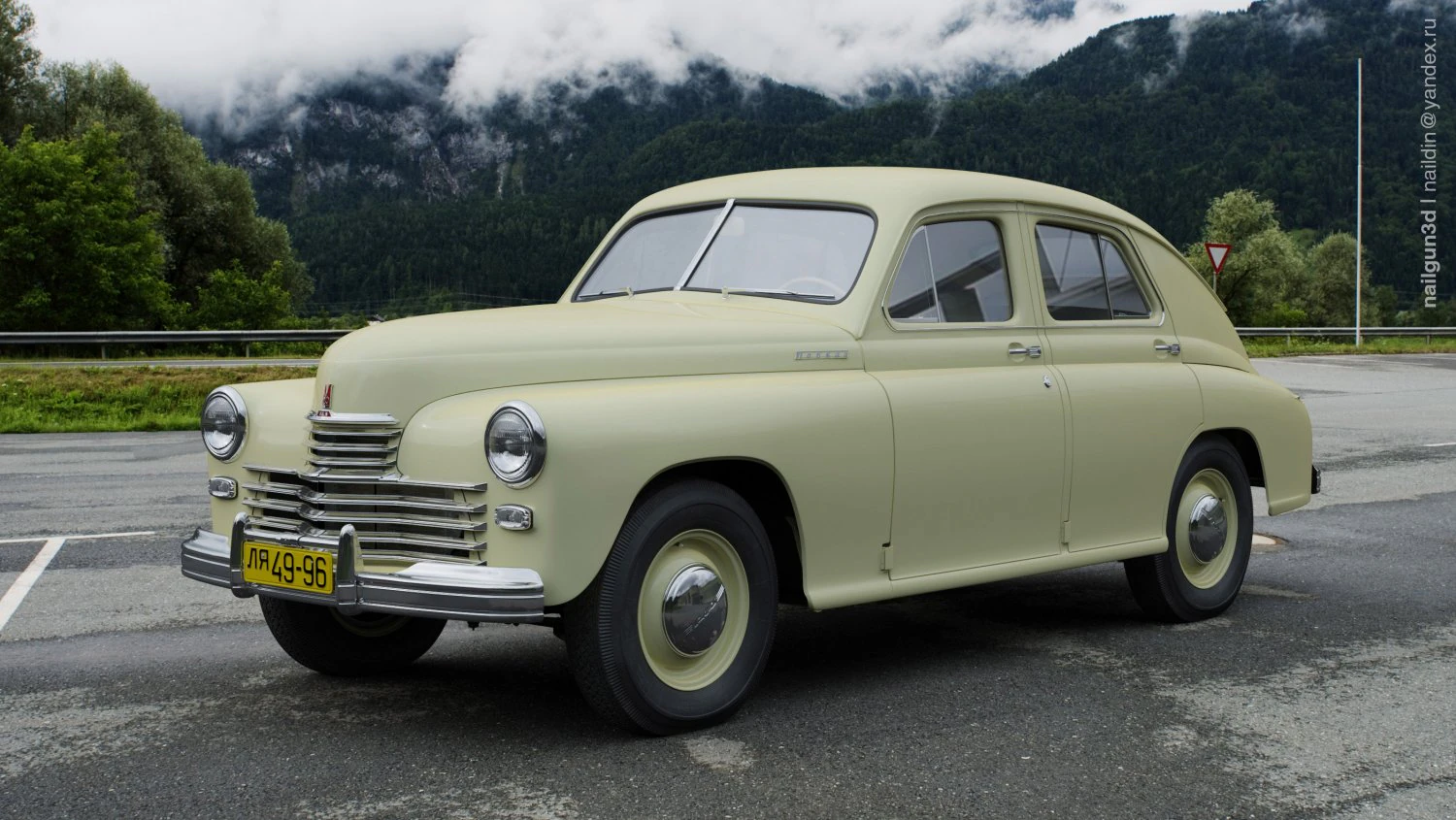 gaz m20 pobeda 1948 1953 3D Model .c4d .max .obj .3ds .fbx .stl .blend 
