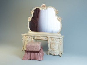 ghezzani versale dressing table and pouffe 3D Model