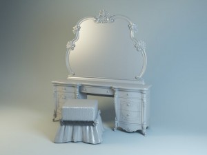 ghezzani versale dressing table and pouffe 3D मॉडल