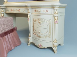 ghezzani versale dressing table and pouffe 3D मॉडल
