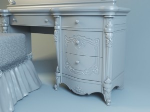 ghezzani versale dressing table and pouffe 3D मॉडल