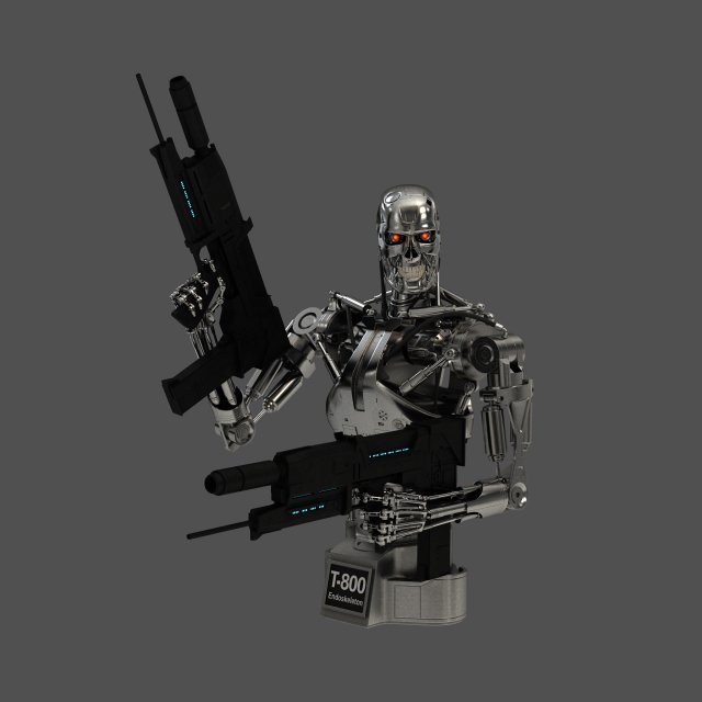 terminator t-800 endoskeleton bust 3Dモデル .c4d .max .obj .3ds .fbx .stl .blend 