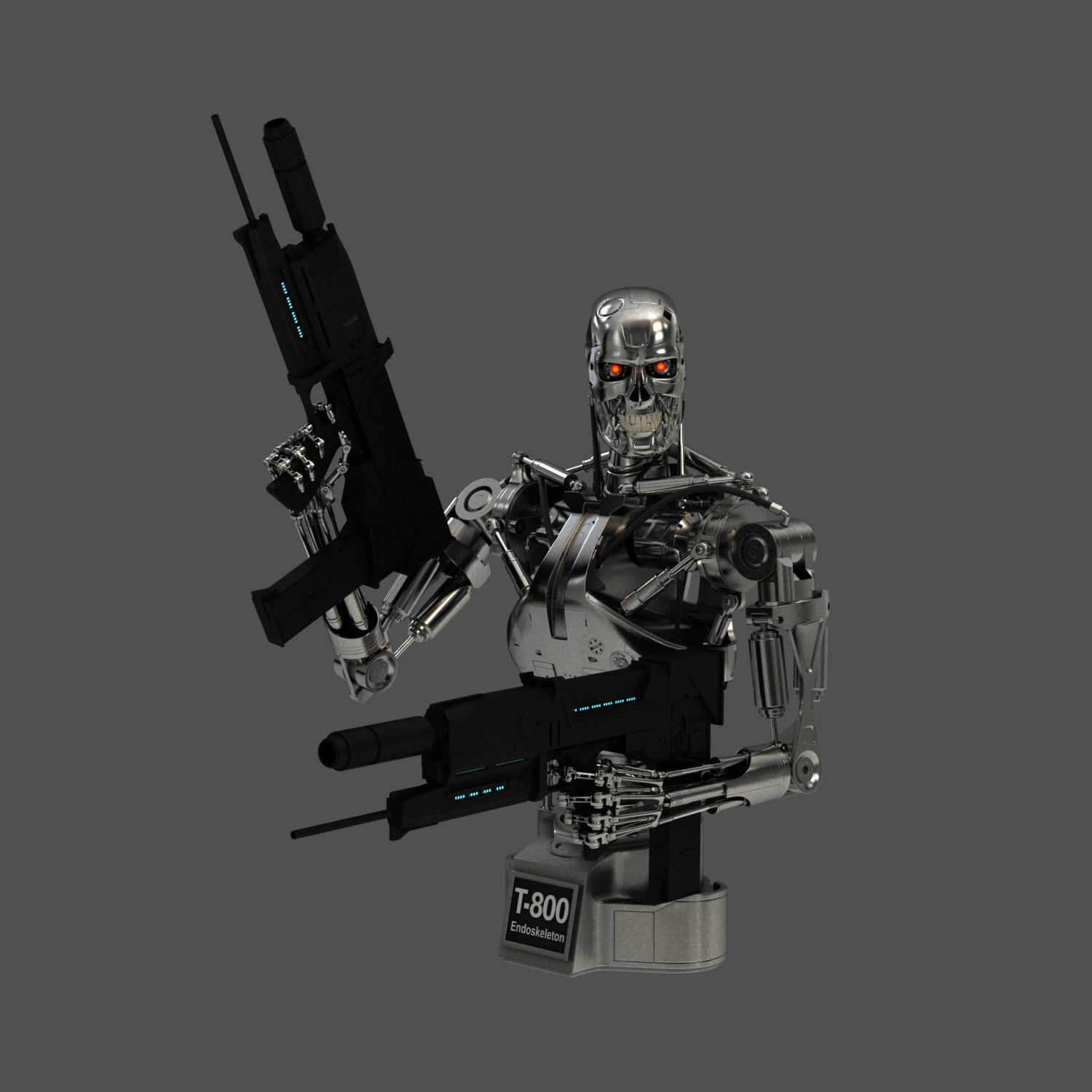 terminator t-800 endoskeleton bust 3D Model .c4d .max .obj .3ds .fbx .stl .blend 