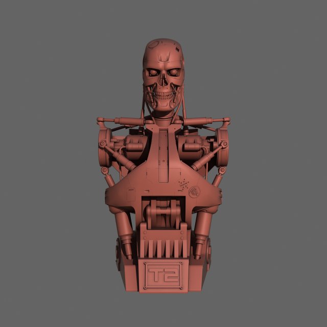 terminator t-800 torso bust for 3d printing Modèles 3D en vedette .c4d .max .obj .3ds .fbx .stl .blend 