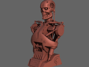 terminator t-800 torso bust for 3d printing Modèles 3D en vedette