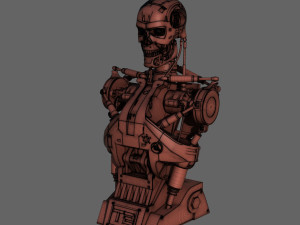 terminator t-800 torso bust for 3d printing Modèles 3D en vedette