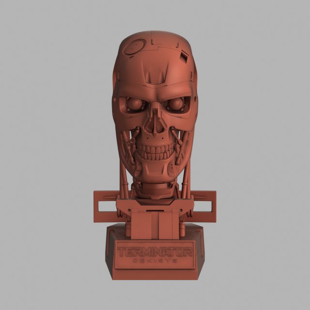 terminator genisys t-800 skull bust for 3d printing 3D Принт Модель .c4d .max .obj .3ds .fbx .stl .blend 