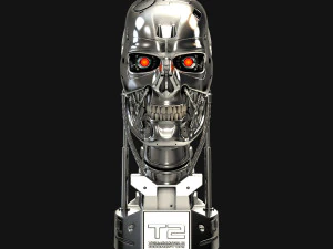 Exterminador do Futuro T-800 Cr&acirc;nio Busto v2 Modelo de Impressão 3D