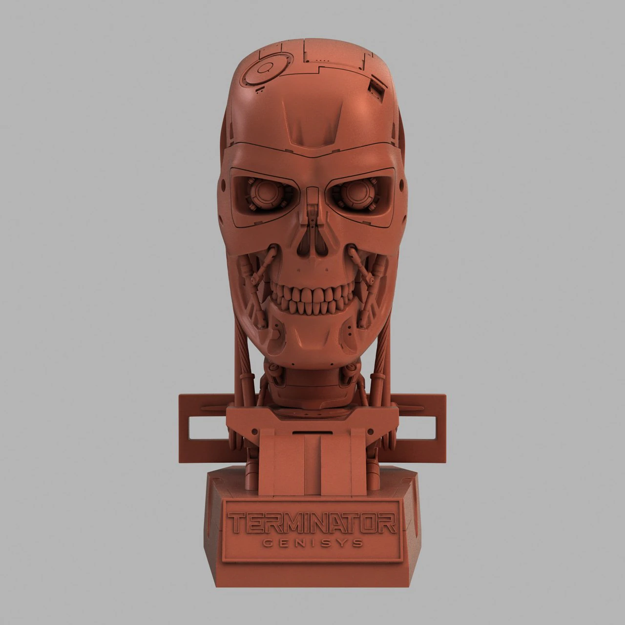 Terminator t-800 genisys skull bust v2 3D Print Model .c4d .max .obj .3ds .fbx .stl .blend 
