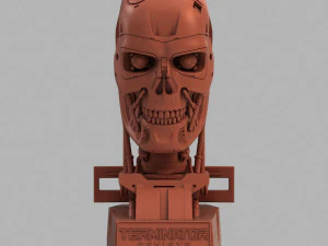 Terminator t-800 genisys cr&acirc;nio busto v2 Modelo de Impressão 3D