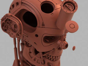 Terminator t-800 genisys skull bust v2 3D Print Model