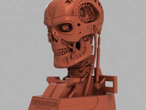 Terminator t-800 genisys skull bust v2 3D Print Model