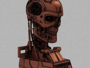 Terminator t-800 genisys skull bust v2 3D Print Model