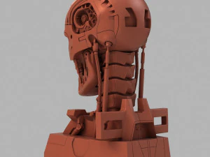 Terminator t-800 genisys skull bust v2 3D Print Model