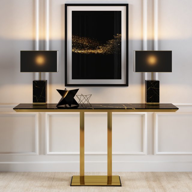 console in gold and black marble finishes Modello 3D .c4d .max .obj .3ds .fbx .stl .blend 