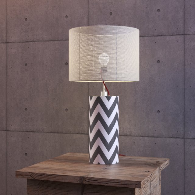 zigzag desk lamp 3D Model .c4d .max .obj .3ds .fbx .stl .blend 