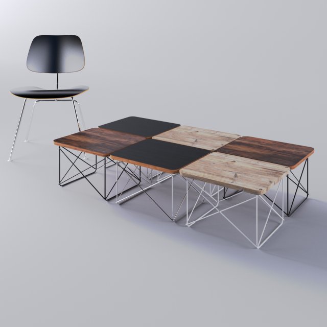 eames wirebase coffee table 3D Модель .c4d .max .obj .3ds .fbx .stl .blend 