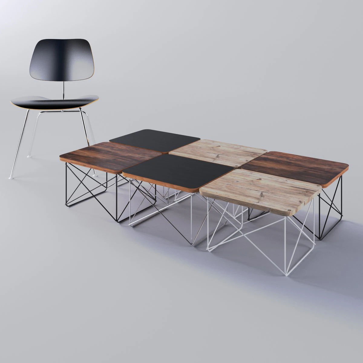 eames wirebase coffee table 3D Model .c4d .max .obj .3ds .fbx .stl .blend 