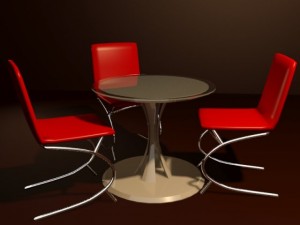 suit for dining room  cafe Modello 3D