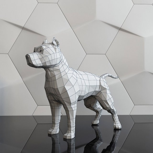 Download dog figure pitbull 3D Model