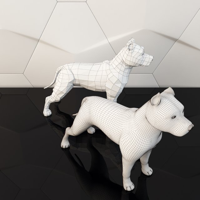 Download dog figure pitbull 3D Model