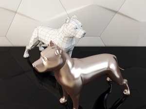 dog figure pitbull Modello di stampa 3D