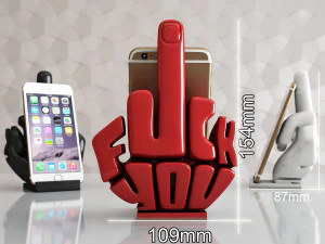 soporte para tel&eacute;fono dedo medio Modelo de impresión 3D