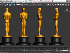 Oscar statuette and bonus melted oscar Model Cetak 3D