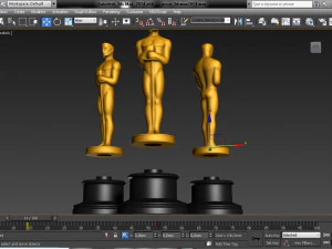 Oscar statuette and bonus melted oscar 3D Print Model