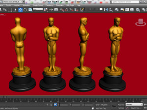Oscar statuette and bonus melted oscar Model Cetak 3D