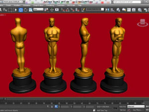 Oscar statuette and bonus melted oscar 3D Print Model