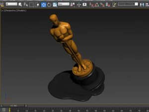 Oscar statuette and bonus melted oscar 3D Print Model