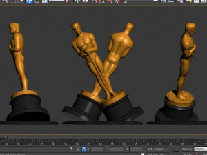 Oscar statuette and bonus melted oscar 3D Print Model