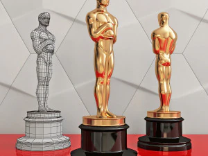 Oscar statuette and bonus melted oscar 3D Print Model