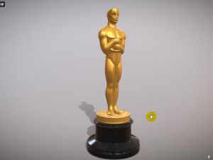 Oscar statuette and bonus melted oscar 3D Print Model