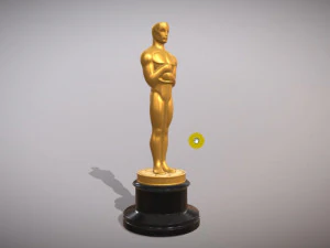 Oscar statuette and bonus melted oscar 3D Print Model