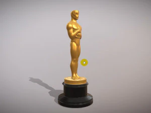 Oscar statuette and bonus melted oscar 3D Print Model