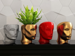 Oscar head moneybox vase flower pot Modèles 3D en vedette