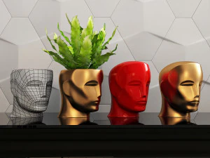 Oscar hoofd spaarpot vaas bloempot 3D printmodel