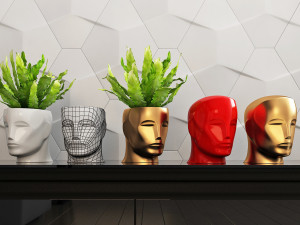 Oscar head moneybox vase flower pot Modelo de Impressão 3D