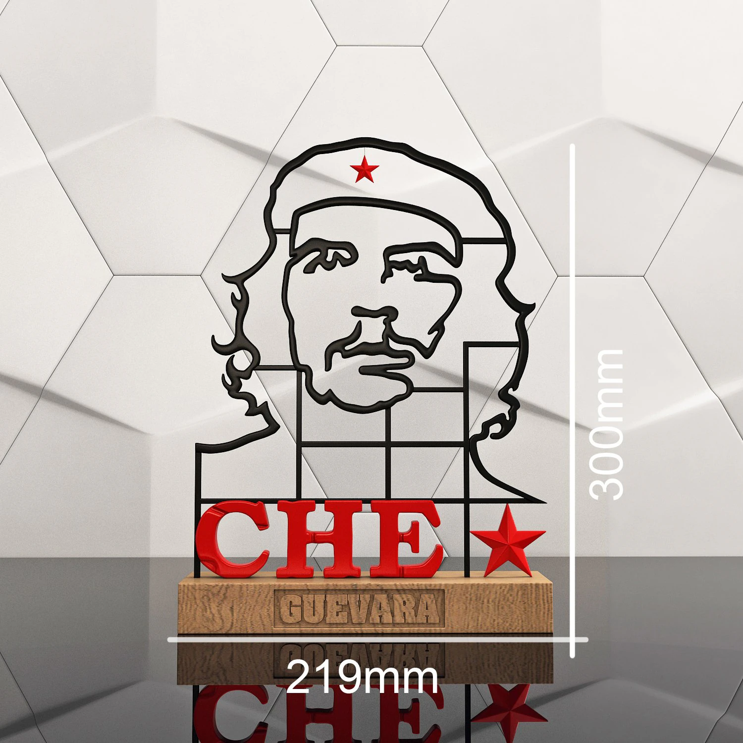 portrait of che guevara 3d 3D Print Model .c4d .max .obj .3ds .fbx .stl .blend