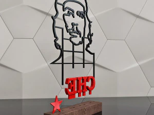portrait of che guevara 3d 3D Print Model