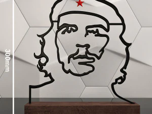 チェ・ゲバラの輪郭彫刻 3Dプリントモデル