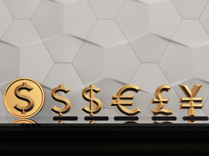 icons of world currencies Modèles 3D en vedette