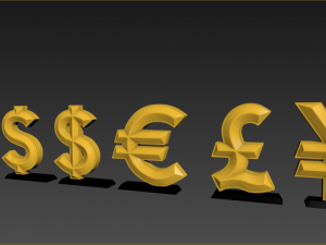 icons of world currencies Modello di stampa 3D