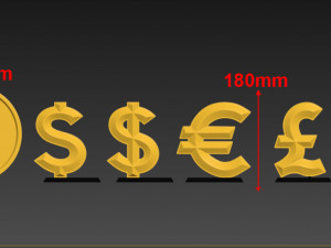 icons of world currencies Modello di stampa 3D