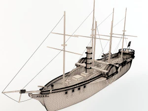 parowiec, świetny western Model 3D