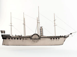 parowiec, świetny western Model 3D